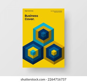 Amazing flyer A4 design vector template. Simple mosaic pattern catalog cover illustration.