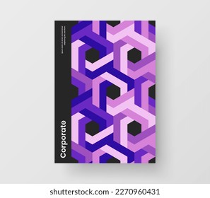 Amazing flyer A4 design vector layout. Multicolored geometric shapes presentation illustration.