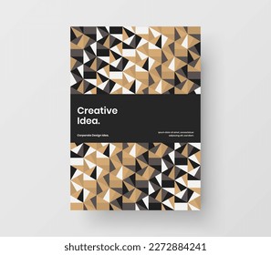 Amazing flyer A4 design vector concept. Creative geometric shapes book cover illustration.