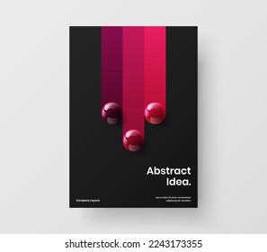 Impresionante plantilla de diseño vectorial de volante. Ilustración del cartel de esferas realistas originales.