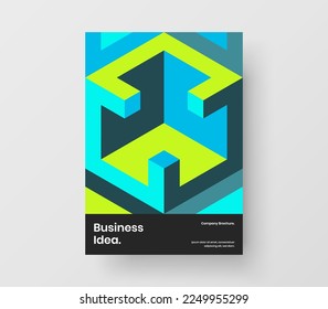 Amazing front page A4 vector design layout. Modern mosaic shapes corporate identity illustration.