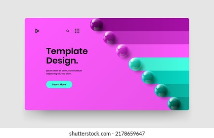 Amazing front page design vector illustration. Isolated 3D balls company cover layout.