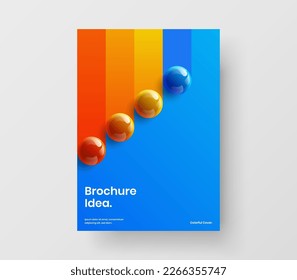 Amazing front page vector design concept. Multicolored realistic balls corporate cover layout.