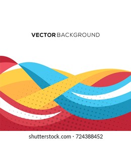Amazing Full Color Background With Wavy Shape