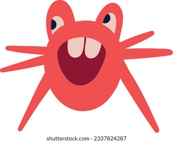 Amazing funny sea character cancer. Illustration in a modern childish hand-drawn style