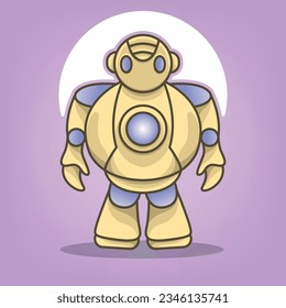 amazing futuristic cute mecha robot mascot logo icon design
