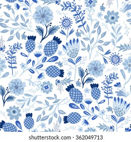 Amazing gentle vector pattern of flowers, that look like watercolor painting. Perfect for backgrounds wedding invitation, textile and etc.