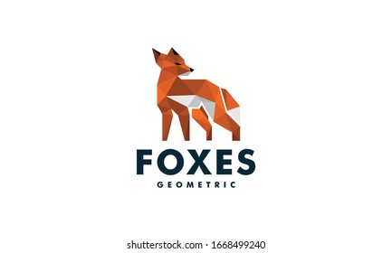 Amazing geometric fox logo illustration