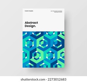 Amazing geometric hexagons banner concept. Premium cover A4 design vector layout.