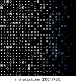 Amazing geometric matrix background in purple and blue colors. Charming square vector illustration.