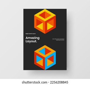 Amazing geometric pattern annual report layout. Creative cover A4 design vector template.