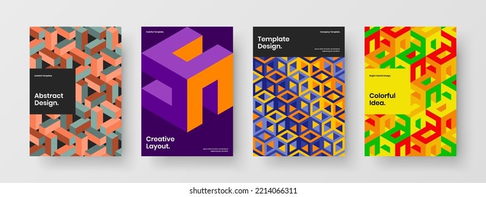 Erstaunliche geometrische Muster Booklet Vorlage Set. Premium Corporate Identity Vektordesign Concept Bundle.