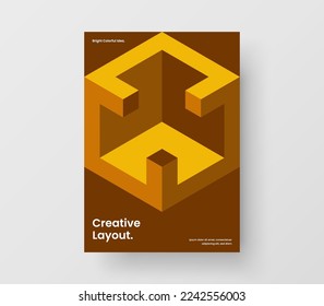 Amazing geometric pattern catalog cover concept. Multicolored leaflet vector design illustration.