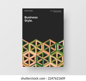 Amazing geometric pattern company identity concept. Creative handbill A4 design vector template.