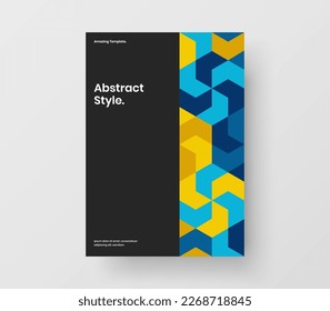 Amazing geometric pattern flyer template. Colorful postcard design vector concept.
