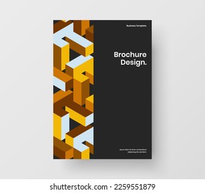 Impresionante ilustración de patrón geométrico postal. Folleto corporativo colorido modelo de vector de diseño A4.