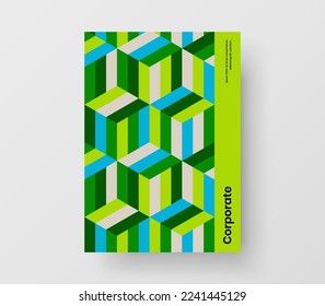 Amazing geometric pattern poster concept. Trendy presentation design vector template.
