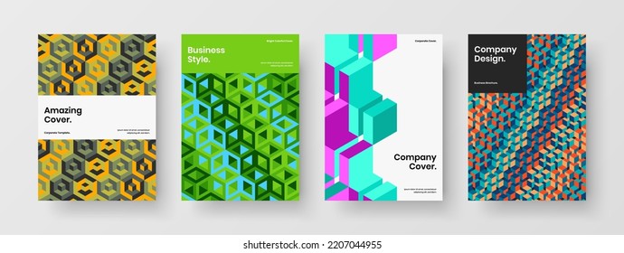 Amazing geometric shapes banner concept collection. Fresh flyer A4 vector design illustration composition.