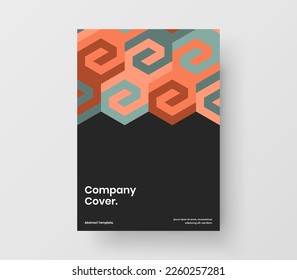 Amazing geometric shapes company brochure template. Multicolored postcard vector design illustration.