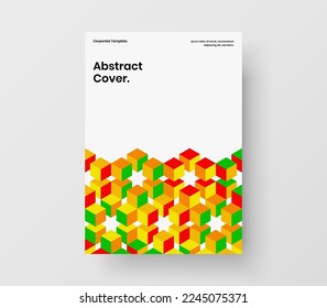 Amazing geometric shapes placard concept. Colorful corporate cover A4 vector design template.