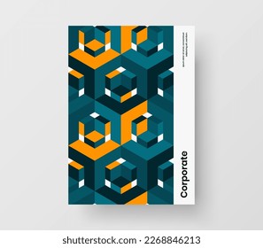 Amazing geometric shapes presentation template. Colorful corporate cover vector design illustration.
