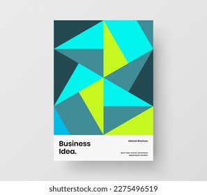 Amazing geometric tiles flyer template. Trendy pamphlet A4 design vector concept.