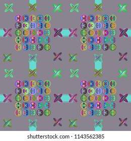 Amazing glamorous magic abstract background vintage multicolored jeans tissue.