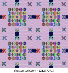 Amazing glamorous magic abstract background vintage multicolored jeans tissue.