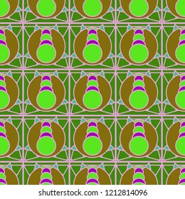 Amazing glamorous magic abstract background multicolor geometric seamless pattern grid.