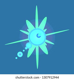 Amazing glamorous magic abstract object glow splash motion.