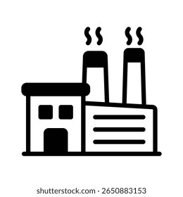 Um ícone de glifo surpreendente do consumo de energia da indústria