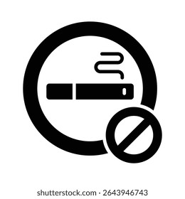 An amazing glyph icon of no smoking health warning sign