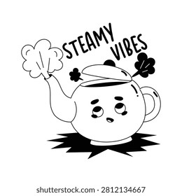 An amazing glyph sticker of a tea pot brings warm cozy vibes.