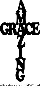 Amazing Grace Cross Vector Sign