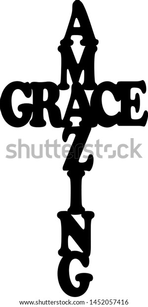 Amazing Grace Cross Vector Sign Stock Vector (Royalty Free) 1452057416