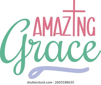 Amazing grace, Jesus design and vector file