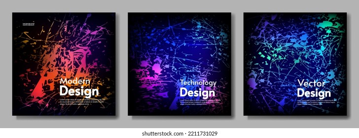 Amazing gradient colors. Vector illustration art splash set.  Headline design for banners, business cards, covers.