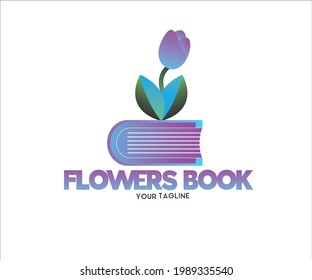 Logotipo de gradiente asombroso para fines comerciales. Crecer con el concepto del logo del vector del libro. Mejor concepto atractivo para biblioteca. 