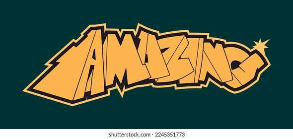 Amazing graffiti style hand drawn lettering. Can be used for t shirt printing, posters, banners, cards, flyers, stickers. Street art design.