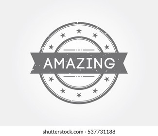 amazing. gray stamp sign