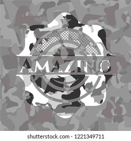 Amazing grey camouflage emblem