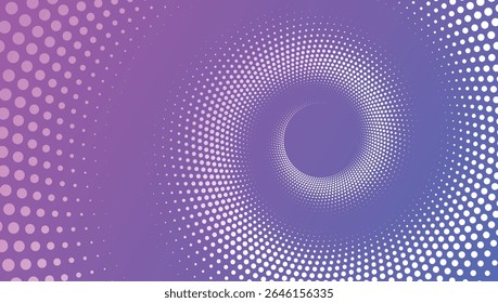 Amazing halftone spiral effect. Abstract colorful dotted circles. Dots in round shape. Spiral dotted background, icon. Vector design element