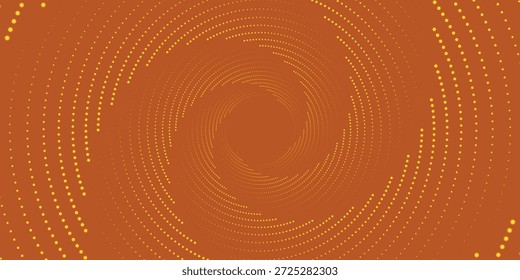 Incrível Meio-Tom Efeito Espiral. Círculos Pontilhados Coloridos Abstratos. Pontos de Forma Redondos. Fundo Pontilhado Em Espiral, Ícone. Elemento de design de vetor editável