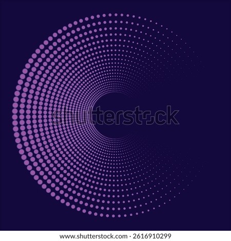 Amazing Halftone Spiral Effect. Abstract Colorful Dotted Circles. Round Shape Dots. Spiral Dotted Background, Icon. Editable Vector Design Element