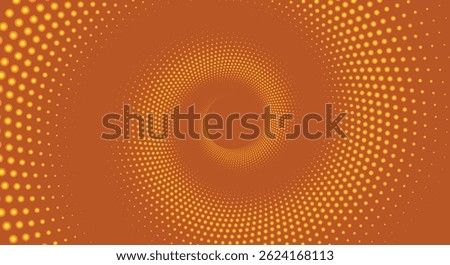 Amazing Halftone Spiral Effect. Abstract Colorful Dotted Circles. Round Shape Dots. Spiral Dotted Background, Icon. Editable Vector Design Element