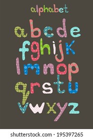 Amazing hand drawn Alphabet,Good for scrap booking, school projects, posters, textiles.