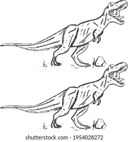 amazing hand drawn line art vector of Tyrannosaurus Rex