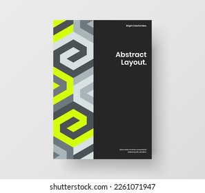 Amazing handbill design vector concept. Abstract mosaic shapes cover layout.