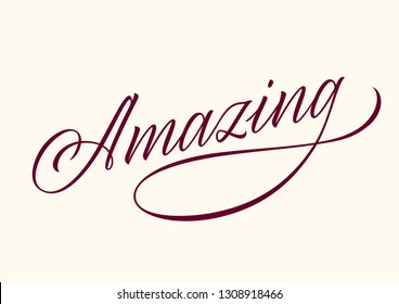 amazing, handwritten word, calligraphy, lettering