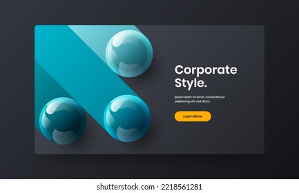Amazing horizontal cover design vector layout. Minimalistic realistic spheres booklet concept.